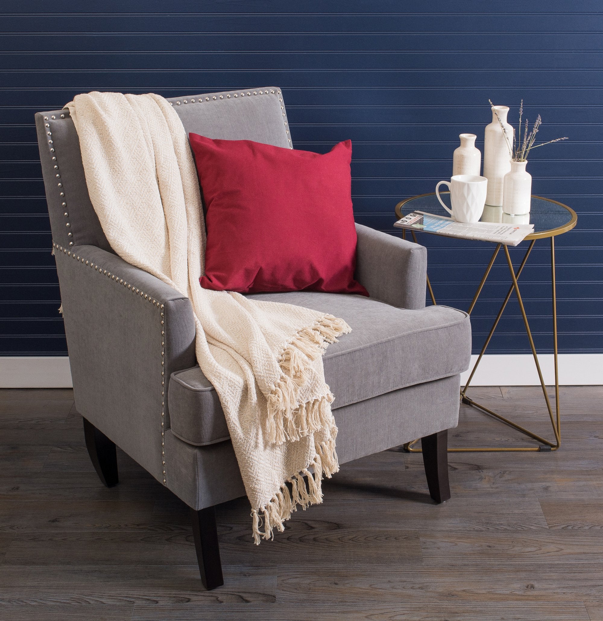 DII Diamond Throw Collection Cotton Woven, 50x60, Gray