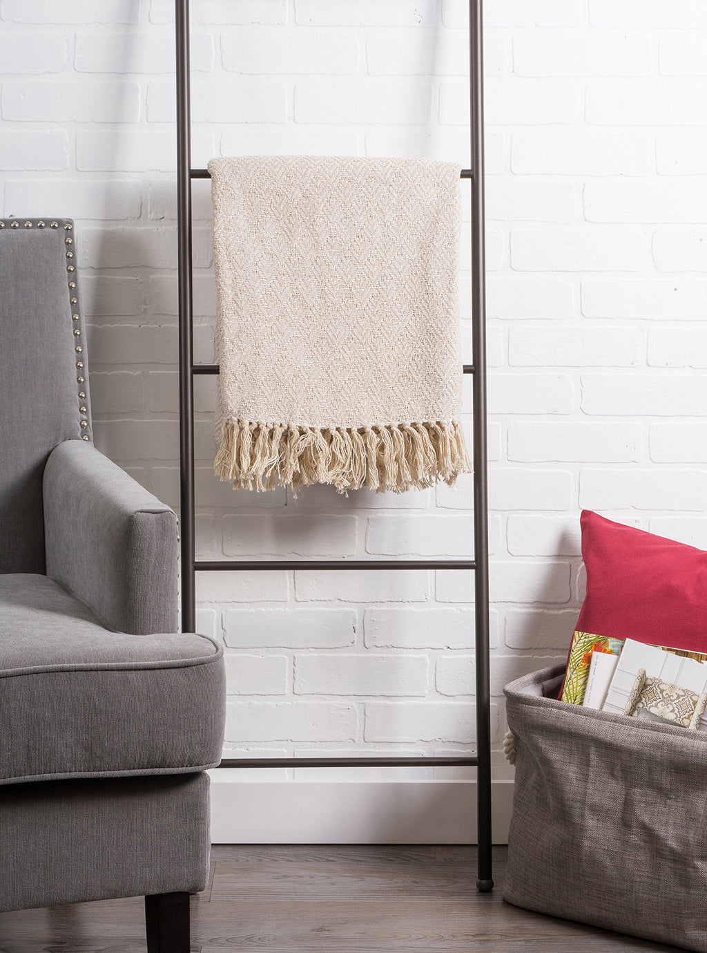 DII Diamond Throw Collection Cotton Woven, 50x60, Gray