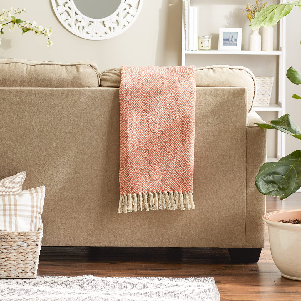 DII Diamond Throw Collection Cotton Woven, 50x60, Gray