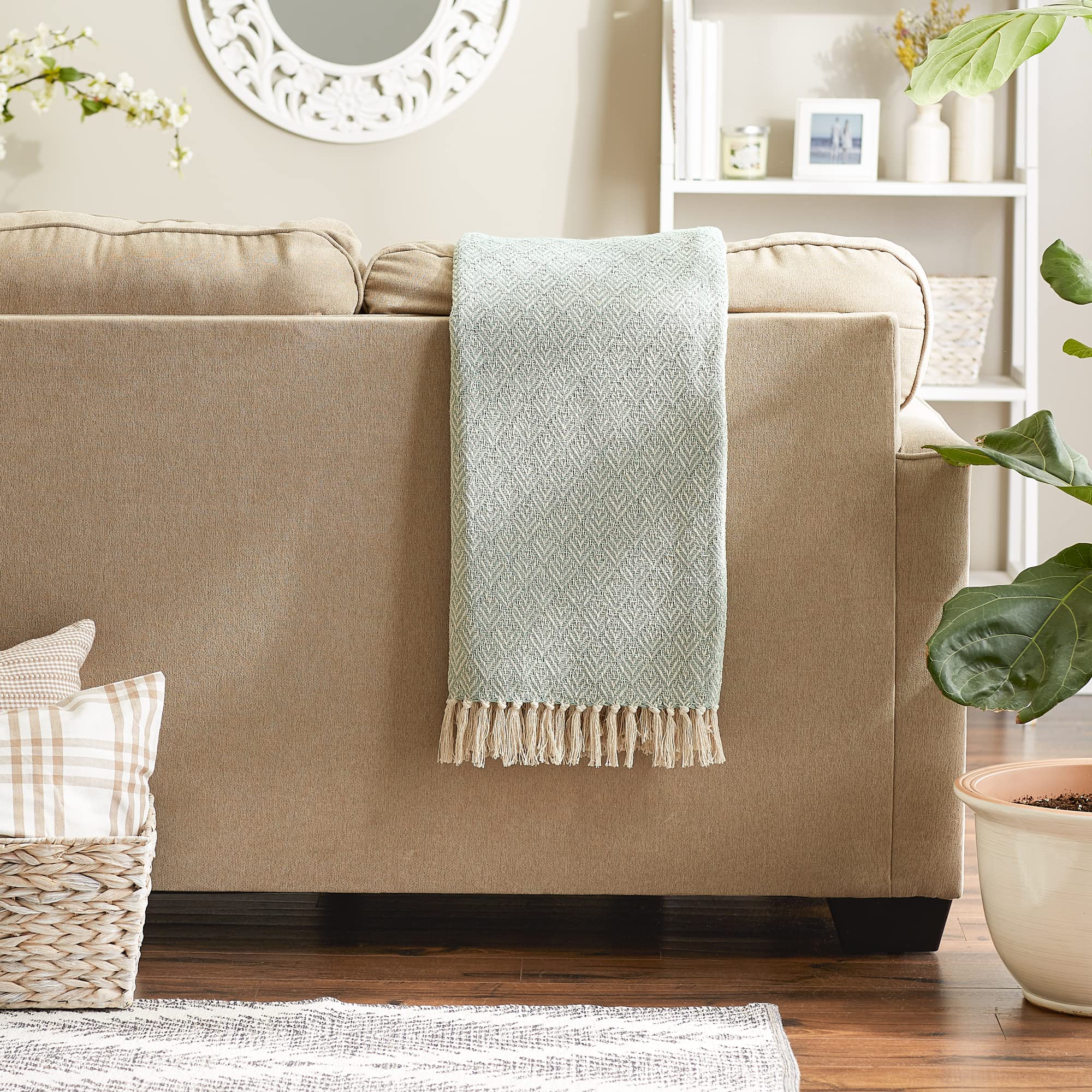 DII Diamond Throw Collection Cotton Woven, 50x60, Gray