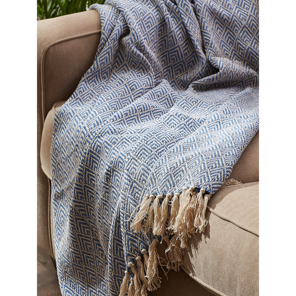 DII Diamond Throw Collection Cotton Woven, 50x60, Gray