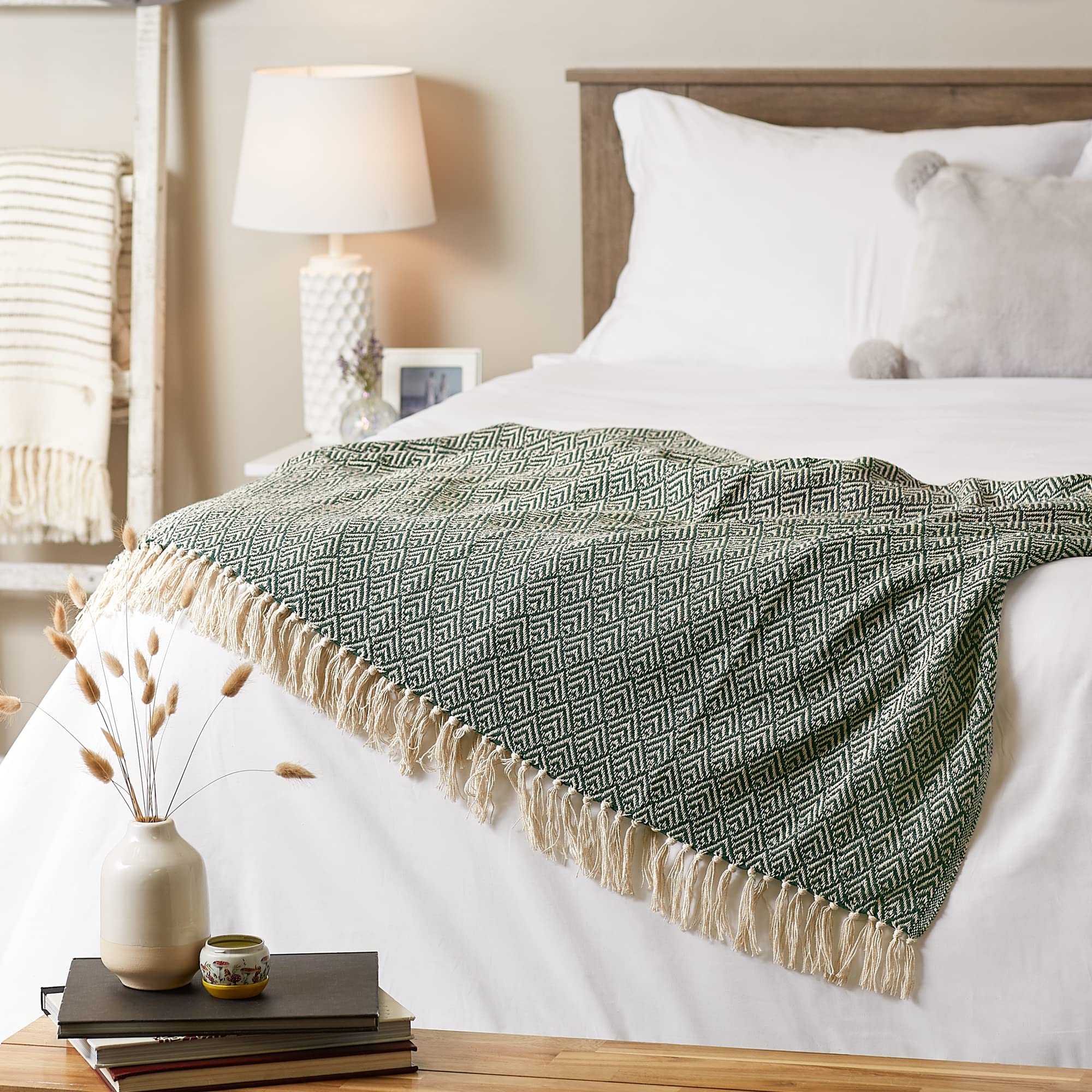 DII Diamond Throw Collection Cotton Woven, 50x60, Gray