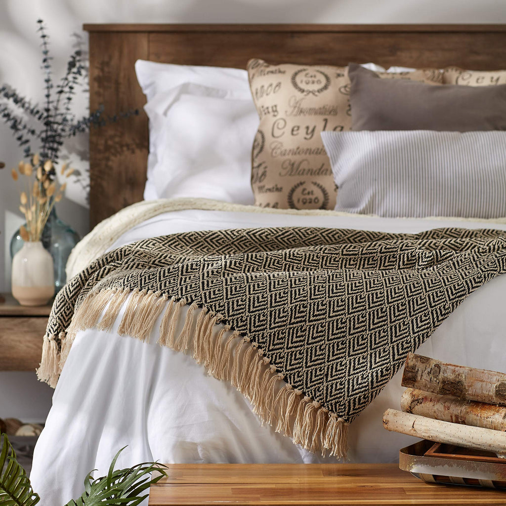 DII Diamond Throw Collection Cotton Woven, 50x60, Gray