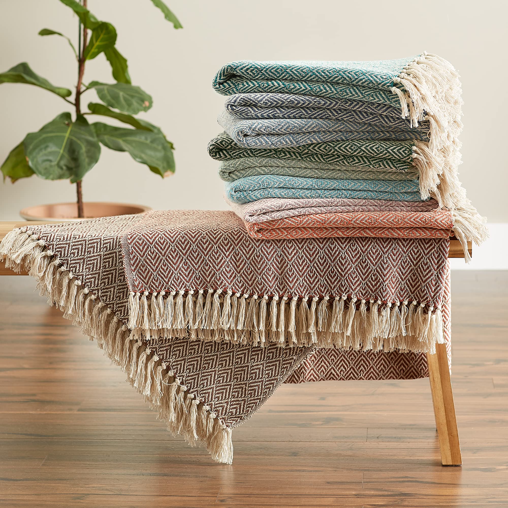 DII Diamond Throw Collection Cotton Woven, 50x60, Gray