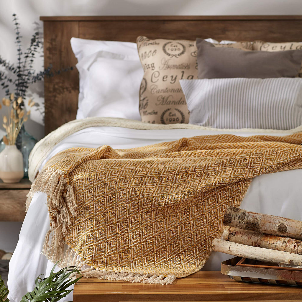 DII Diamond Throw Collection Cotton Woven, 50x60, Gray