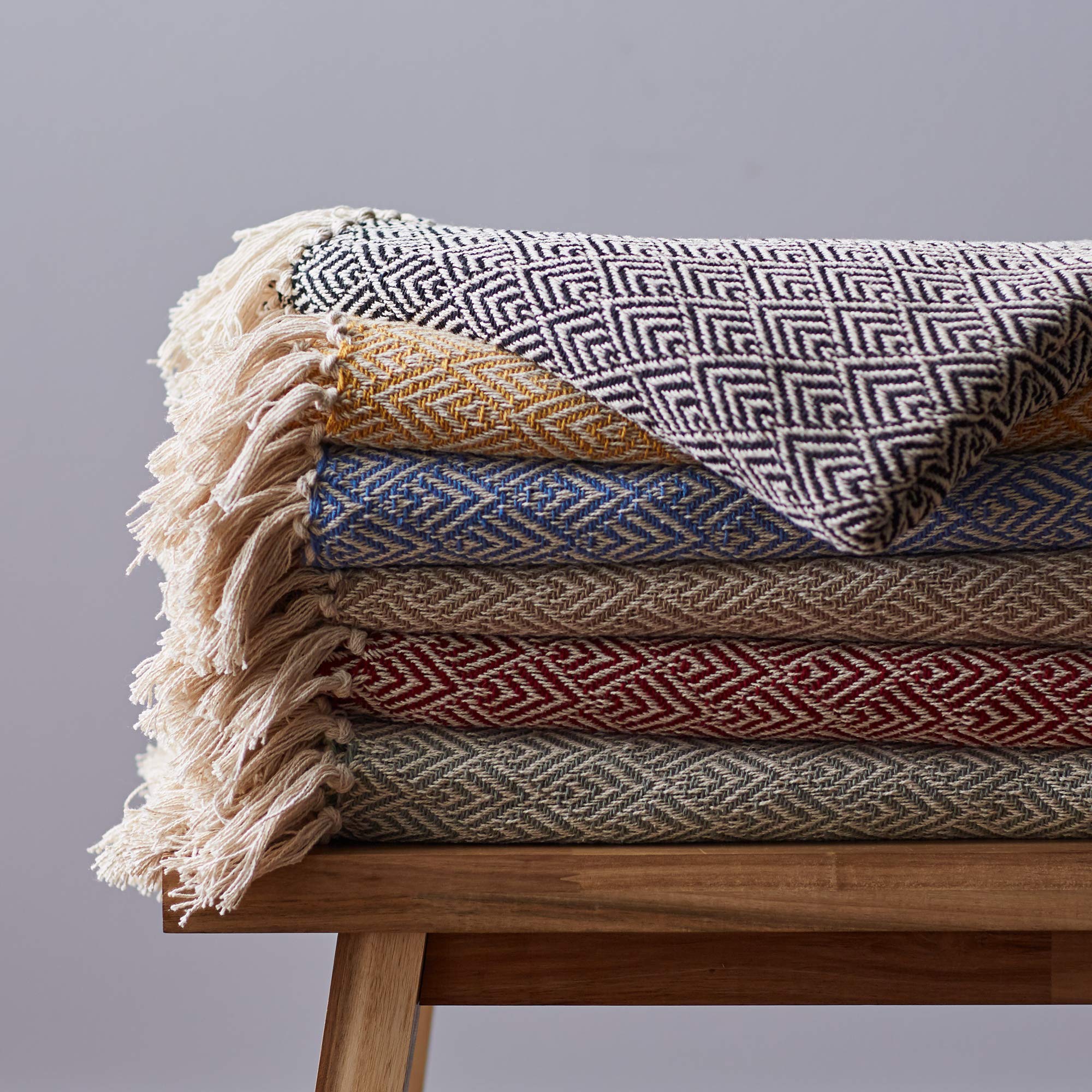 DII Diamond Throw Collection Cotton Woven, 50x60, Gray