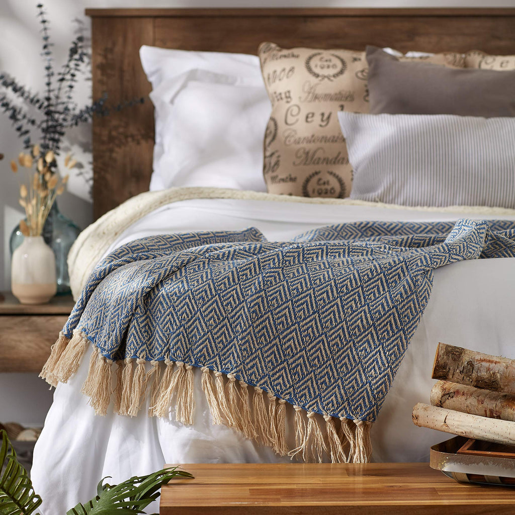 DII Diamond Throw Collection Cotton Woven, 50x60, Gray