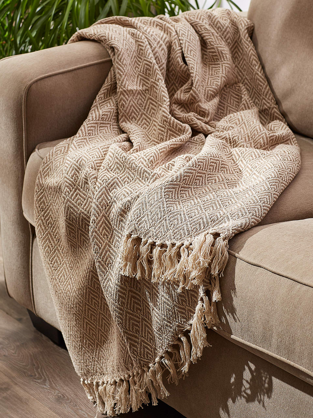 DII Diamond Throw Collection Cotton Woven, 50x60, Gray