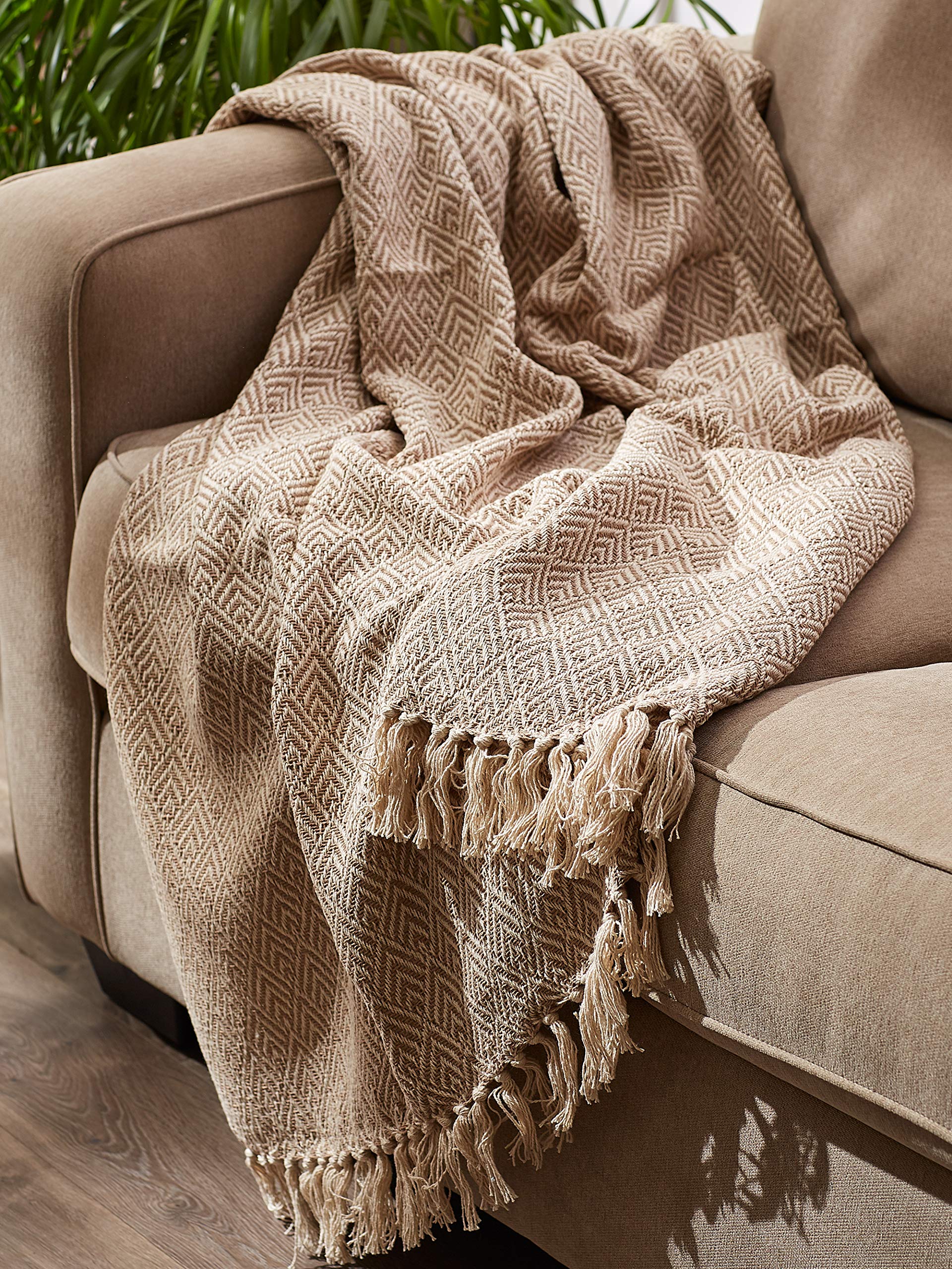 DII Diamond Throw Collection Cotton Woven, 50x60, Gray