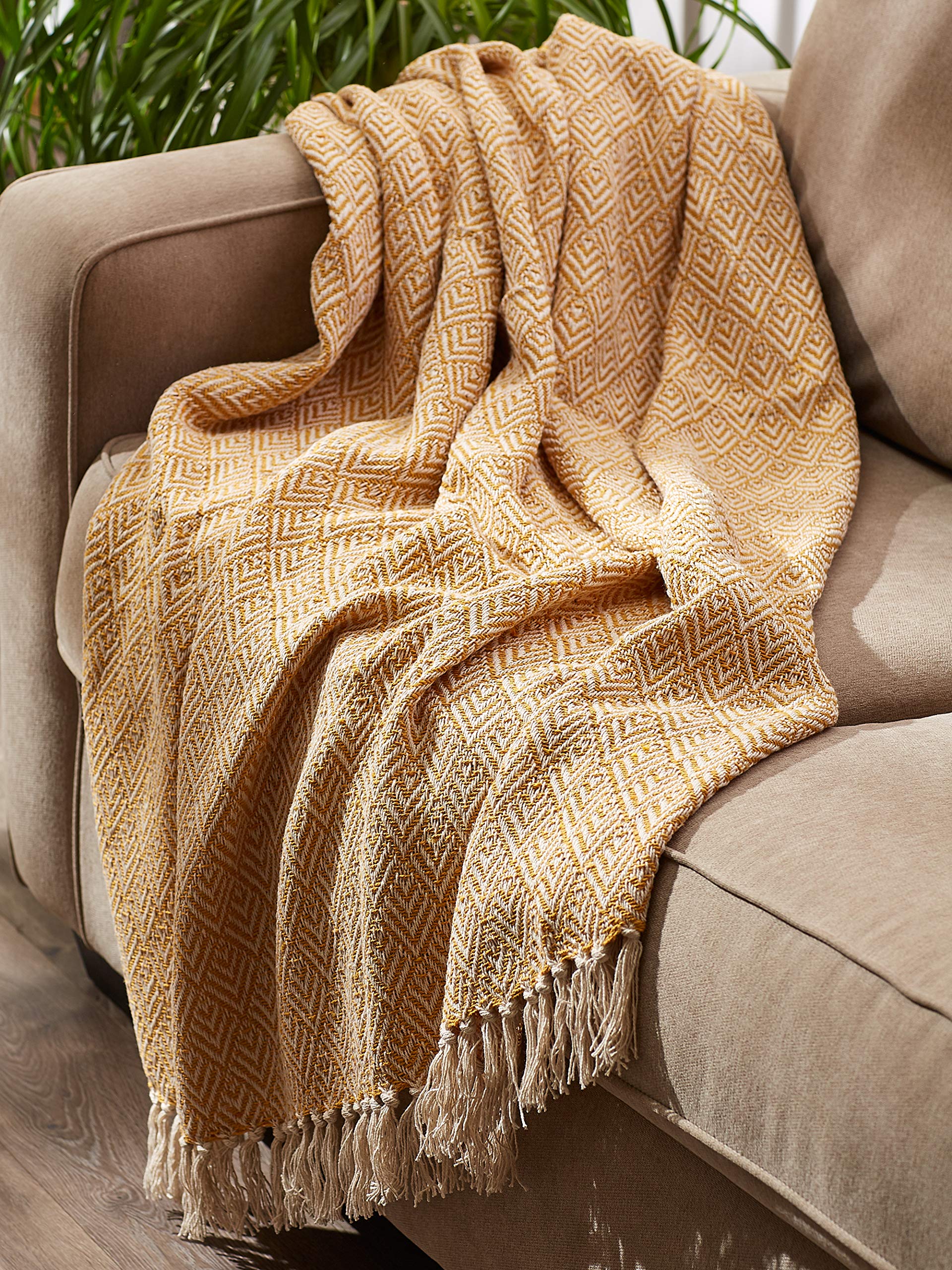 DII Diamond Throw Collection Cotton Woven, 50x60, Gray